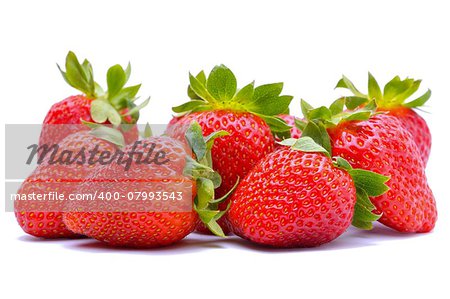 Strawberries isolated on white background in studio