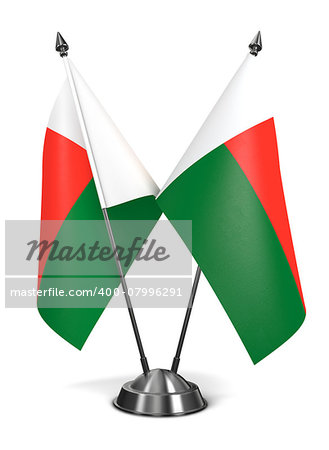 Madagascar - Miniature Flags Isolated on White Background.