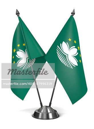 Macau - Miniature Flags Isolated on White Background.