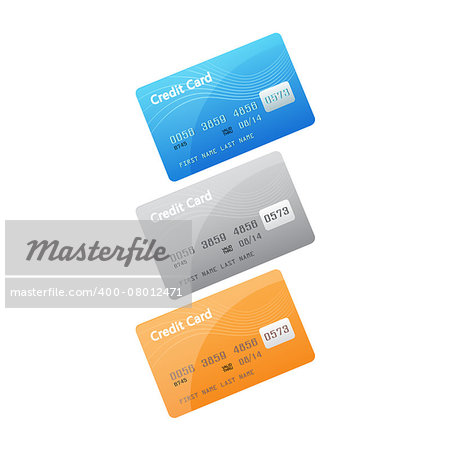 Vector illustration of Credit card icons isolated on white background