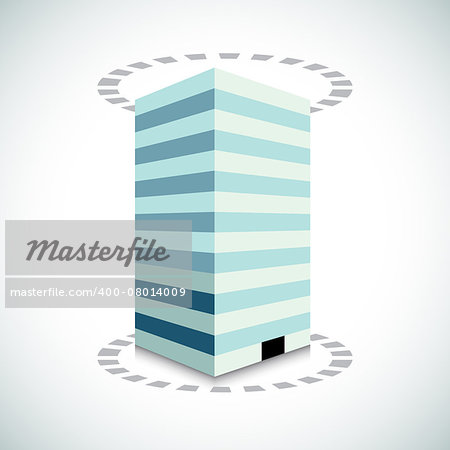 An image of a 3d building with dotted lines.