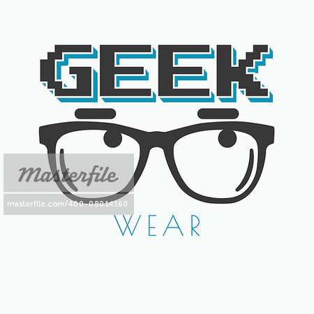 Geek wearing glasses typography t-shirt graphic design