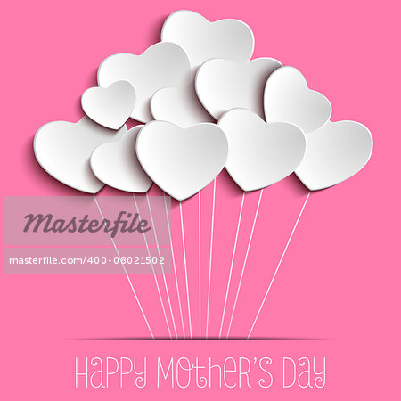 Vector - Happy Mother Day Heart Background