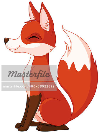 Illustration of a very cute red fox