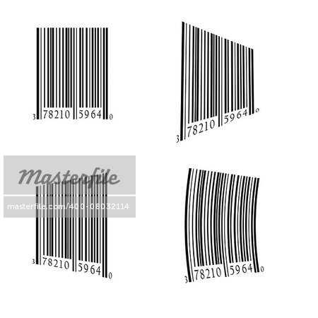 colorful illustration  with bar code set on white background