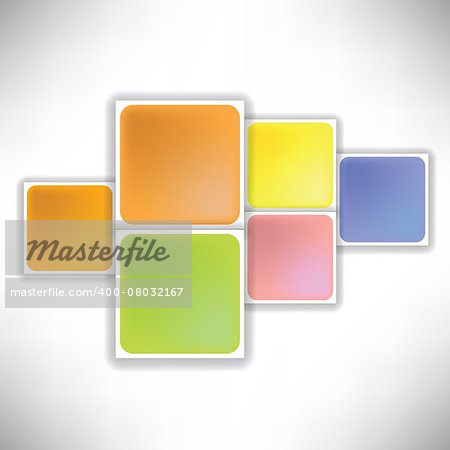 illustration  with  colorful squares on white background