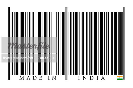 India Barcode on white background