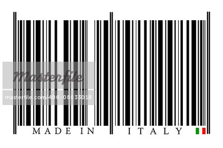 Italy Barcode on white background