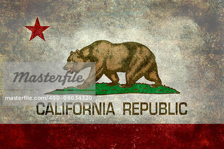 State flag of California, with distressed retro vintage textures