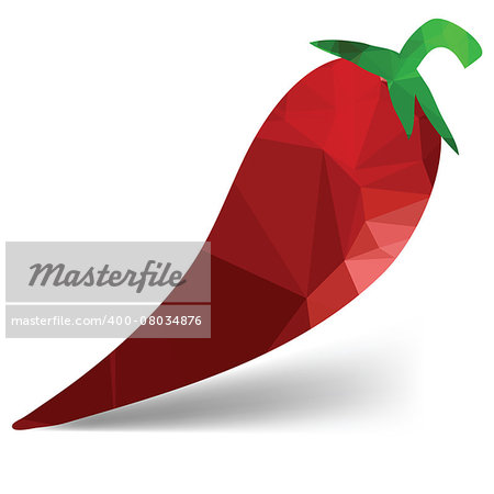 colorful illustration  with red pepper on white  background
