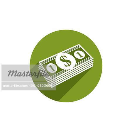 Money stack vector icon isolated.