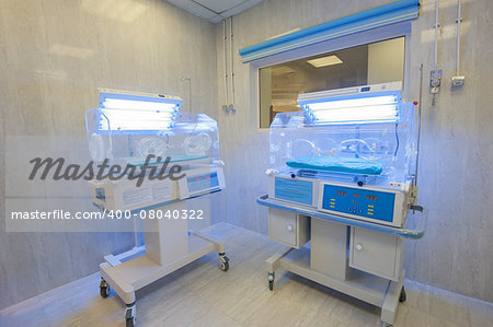 Infant incubator technology in a medical center hospital