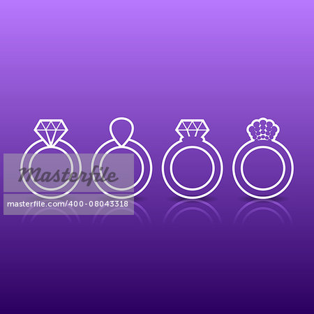 Modern background with engagement or wedding rings outline