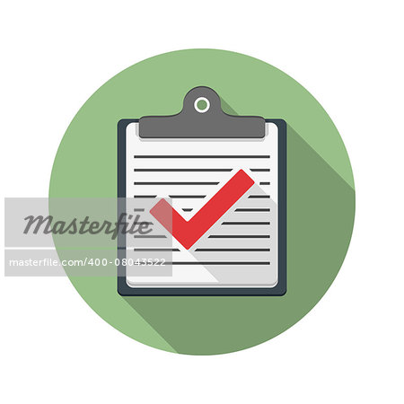 Check list icon, flat design, vector eps10 illustration