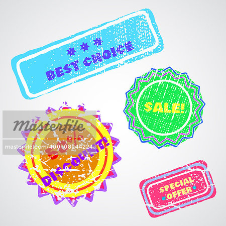 Set of colored labels. Vector illustration. 10EPS