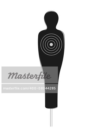 Black and white human target on white background