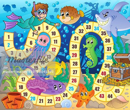 Board game image with underwater theme 2 - eps10 vector illustration.