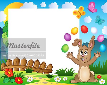 Frame with Easter rabbit theme 4 - eps10 vector illustration.