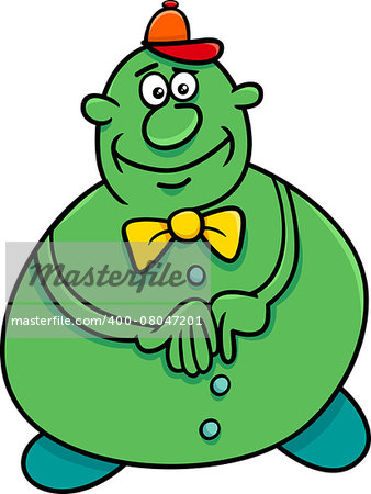 Cartoon Illustration of Funny Fantasy Character with Bow Tie