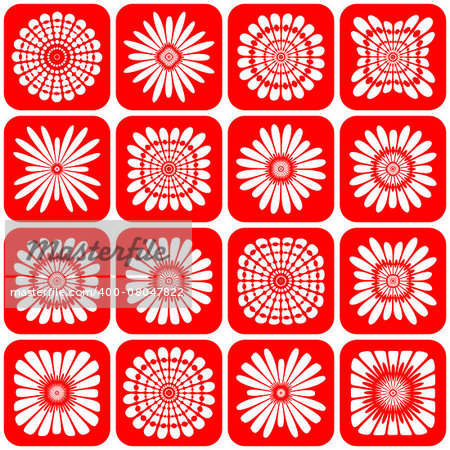 Design elements set. Abstract decorative floral icons. Vector art.