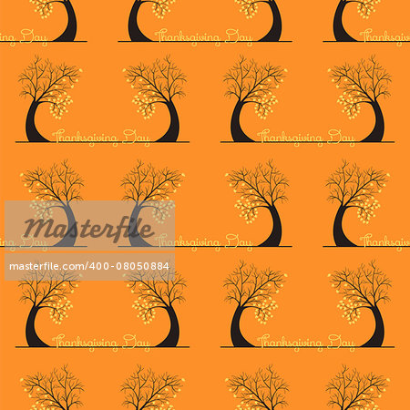 seamless pattern of thanksgiving day with autumn tree