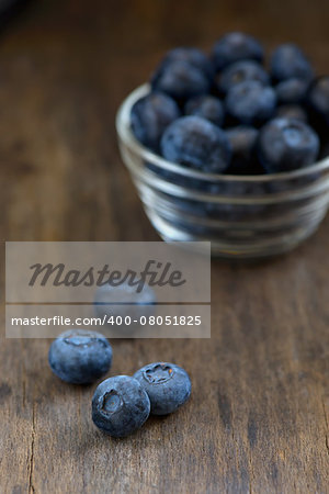 Fresh blueberries on wooden table