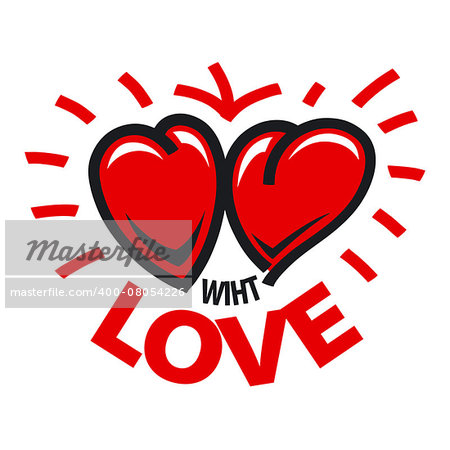 vector logo two hearts love