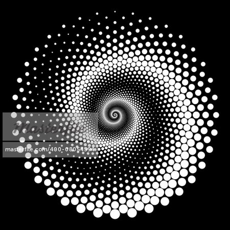 Design spiral dots backdrop. Abstract monochrome background. Vector-art illustration. No gradient