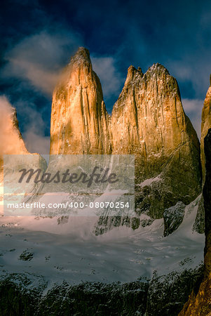 Beautiful Torres del Paine national park in south America