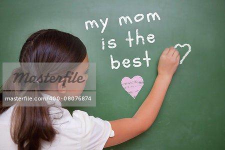 Mothers day greeting against green chalkboard