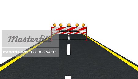 Rendered Abstract scene Of Traffic Sign on the Road