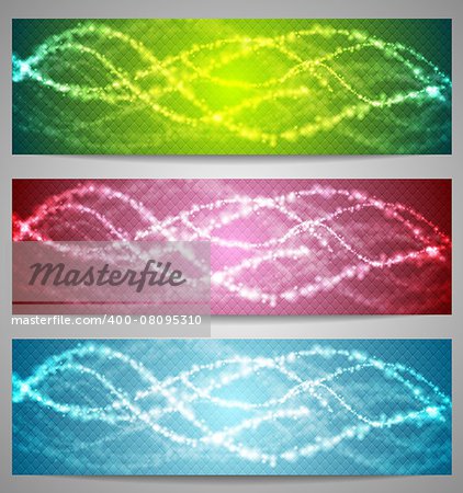 Shiny iridescent banners. Vector design
