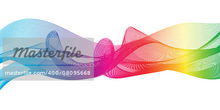 Abstract background as a rainbow ribbon on a white background.