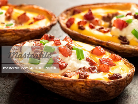 close up of rustic baked potato skin close up of rustic baked potato skin