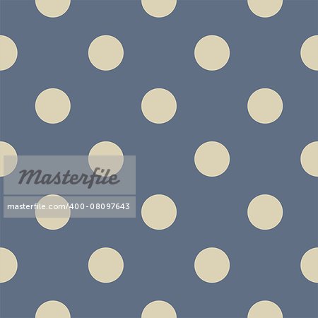 Tile vector pattern with grey polka dots on pastel blue background for seamless decoration wallpaper