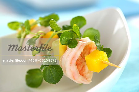 Shrimp with Watercress, Mango and Avocado