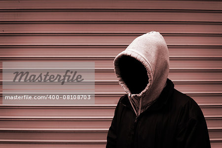 Invisible man in the hood duotone picture