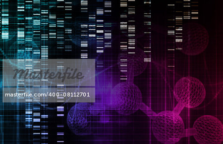 Genetic Background with DNA Genome Sequence Art