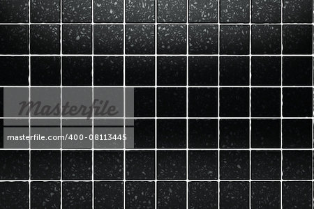 modern wall and shiny surface black tiles