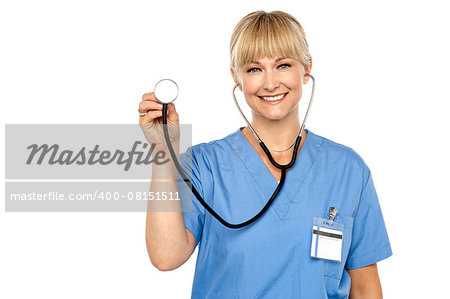 Are you ready for regular check up? Cheerful doctor is ready to examine.