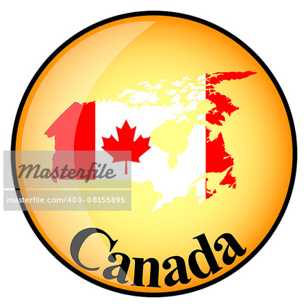 orange button with the image maps of Canada in the form of national flag