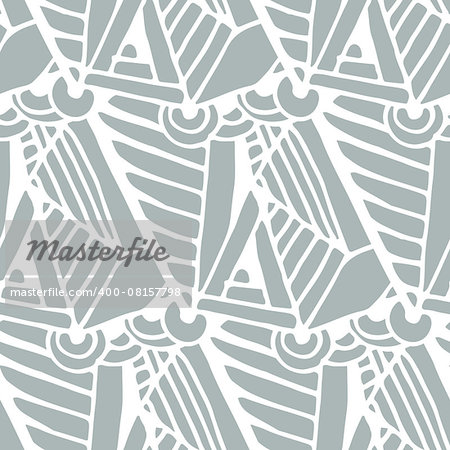 Black and white seamless pattern in doodle style. Vector illustration.