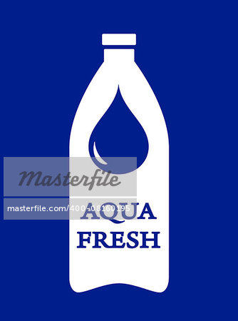 blue bottle icon with fresh water and drop