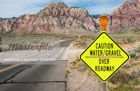 A sign in southern Nevada warns of a flash flood area ahead.