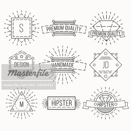 Outline badges and emblems template for logo design