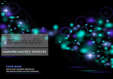 Illustration of colorful circles on black background