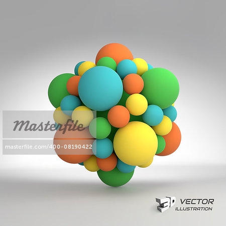 Molecular Structure With Spheres. 3d Vector Illustration. Can Be Used For Marketing, Website, Presentation.