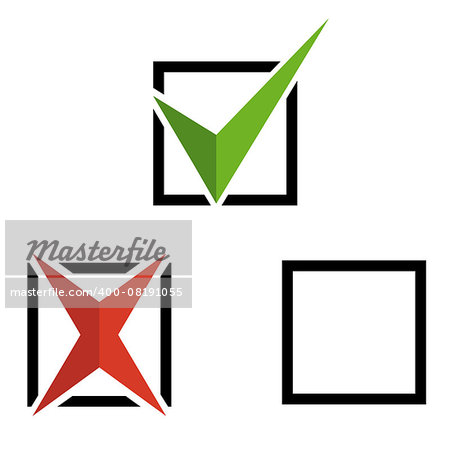 Check marks isolated on a white. Vector illustration