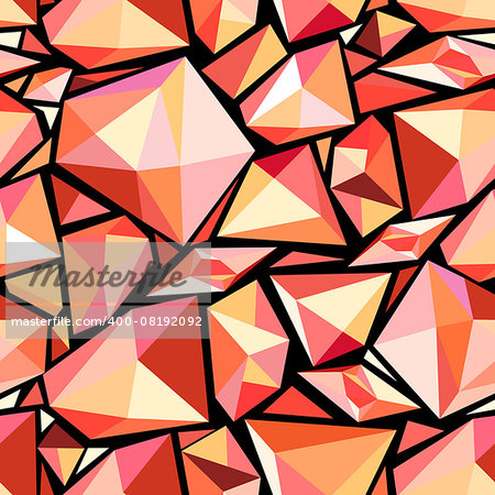 Seamless vivid abstract pattern polygons on a black background