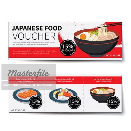 japanese food voucher discount  template design